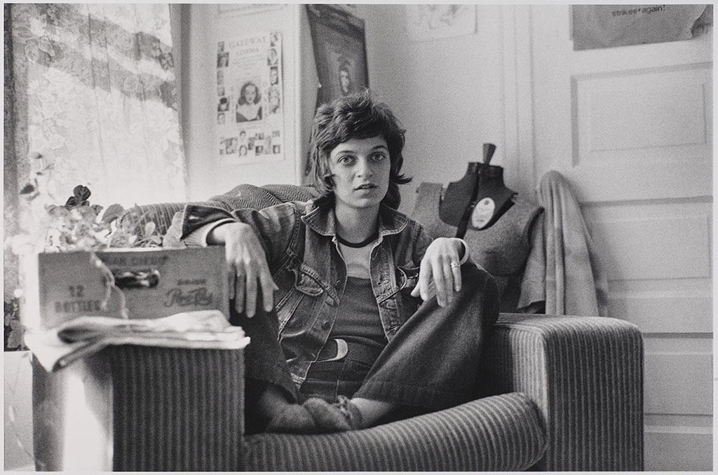 Sue Katz in big chair, San Francisco 1973, 1973